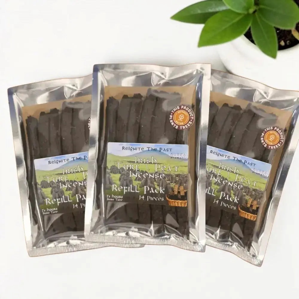 3x Pack - Irish Turf / Peat Incense Refill Set - The smell of Ancient Ireland - Incense